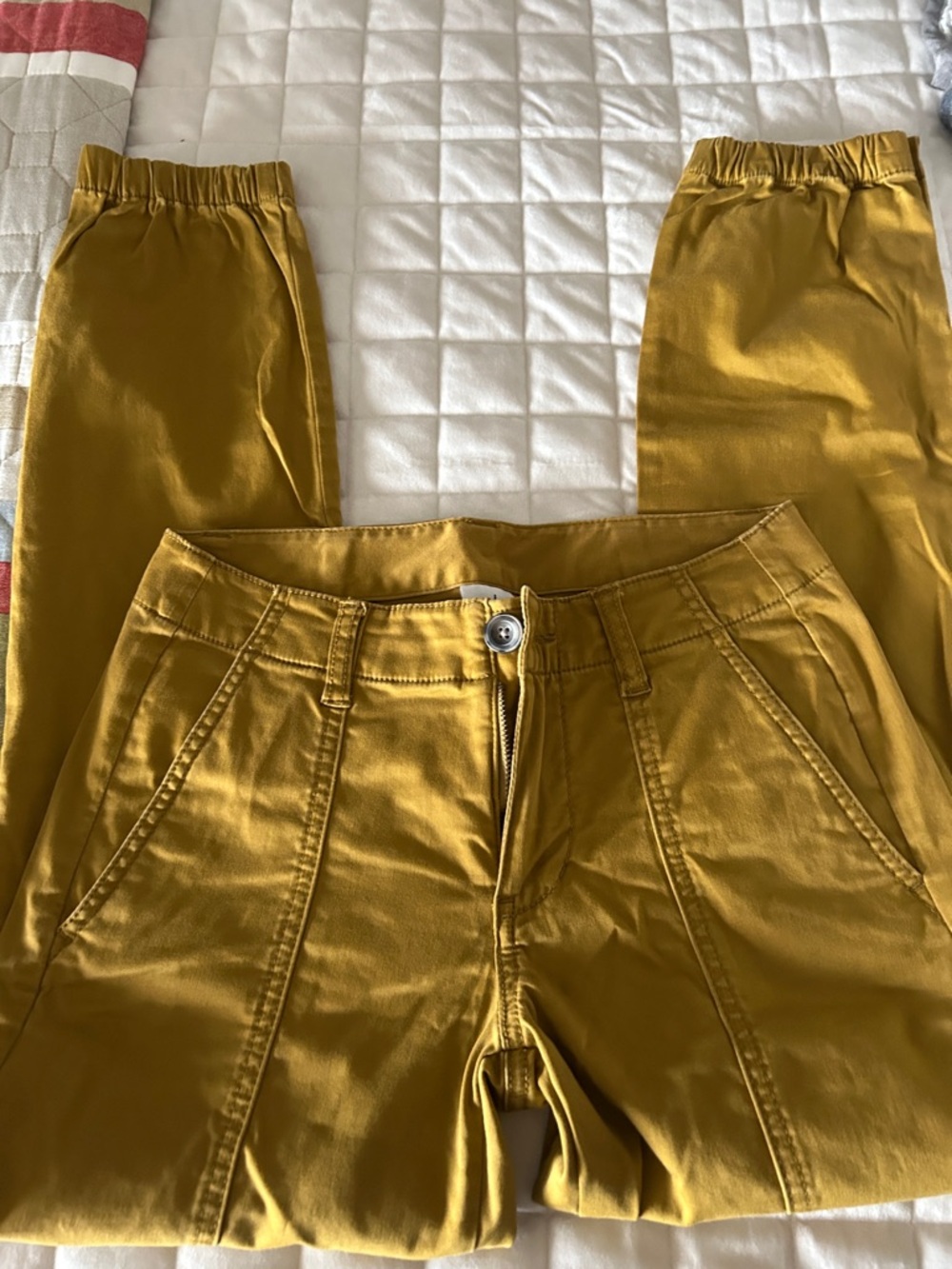 CAbi Mustard Yellow High-Rise Pants